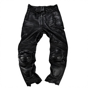 Pantalones de Motocicleta Deportivos de Cuero Negro, Resistentes al Viento e Impermeables, con Bloques de Color, para Todas las Estaciones, Ajuste para Adultos - Product Image 1