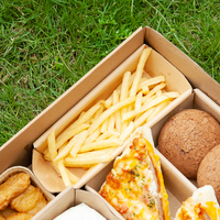 Hochwertige Catering-Tablett Lebensmittel Tabletts Picknick-Box Kraft karton Verpackungs boxen Take Away Catering-Box für Catering mit Deckel