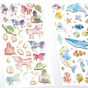 Hàn Quốc Stickers Animal 3D Bling Puffy Stickers Cho Trẻ Em Scrapbooking Tạp Chí Nụ Hôn Cắt Pet Gift Stickers