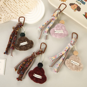 Porte-clés en peluche Guitare Nuage, breloque de sac en corde tressée à la main avec pompon, pendentif de sac à dos esthétique et mignon, cadeau pour filles, vente en gros - Product Image 2