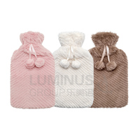 Couverture en peluche super douce de plusieurs couleurs pour une bouteille d'eau chaude de 2 litres de bonne qualité sac d'eau chaude en caoutchouc usine