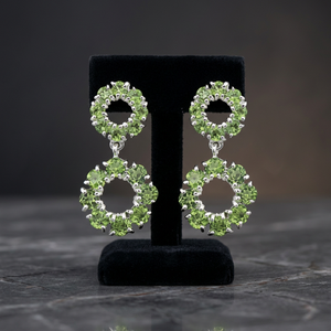 Famous Design Natural Peridot Gemstone <b>Fine</b> Drop Gold Plated 925 Sterling Silver Geometric Fashion Wedding <b>Earrings</b> - Product Image 1