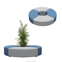 Ensemble de canapés modulaires modernes, canapé d'angle en velours de forme ronde pour bureau, hall d'accueil, salle d'attente, espace de détente