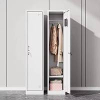 Casier en acier à une porte avec serrure, meuble de chambre simple, armoire de rangement métallique pour dortoir du personnel
