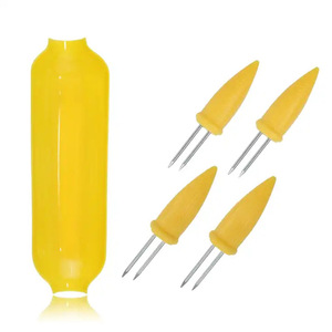 Stainless Steel Corn Skewer Set 21.5X6.5X2.5Cm Heat Resistant For <b>BBQ</b> Cooking Baking Outdoor Use - Product Image 1