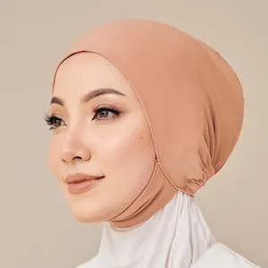 Boné com parte interna e cruzada, boné de algodão musculino da malásia hijab
