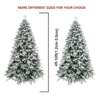Ventes d'usine Arbre de Noël pré-éclairé floqué de neige de 3 à 10 pieds Arbre de Noël en PVC PE mélangé avec lumières