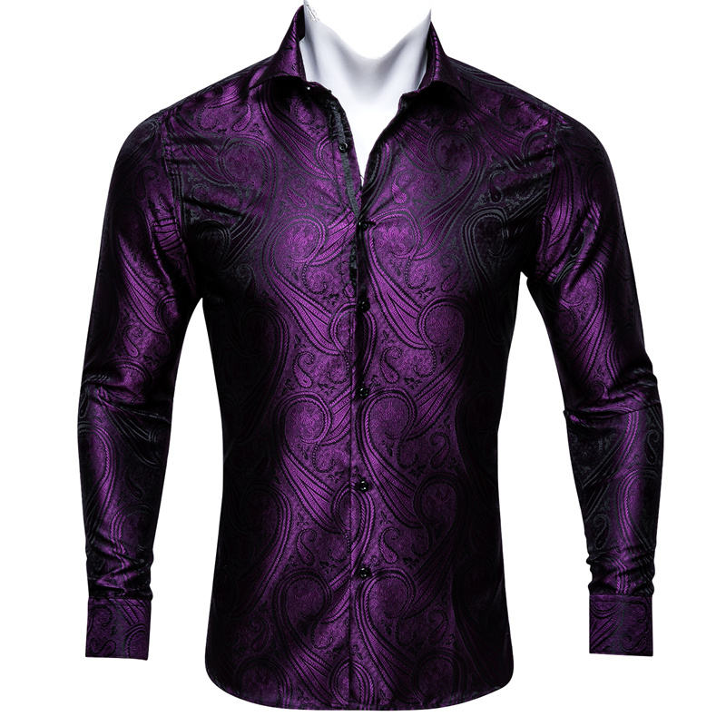 Men's Formal/casual Shirts Elegant Silk Paisley Designs