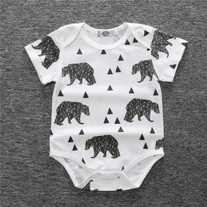 Vêtements pour bébés en coton de fabricants de produits pour bébés, barboteuse unisexe avec motif mignon - Product Image 4