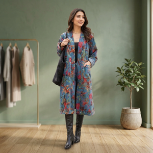 Striped Cotton <b>Kaftan</b> Dress V-Neck Batwing Sleeve Loose Midi Casual Bohemian Natural Waist ODM Embroidered <b>Summer</b> Beachwear - Product Image 3