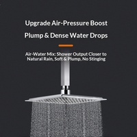 Robinet de douche moderne en acier inoxydable finition chromée, mitigeur eau chaude/froide, ensemble de douche mural pour salle de bain avec jet pluie