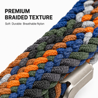 Bracelet en nylon tressé avec boucle parachute pour Apple Watch Series 3 4 5 6 7 8 9 10 11 SE Ultra, idéal pour les aventures en plein air et le fitness