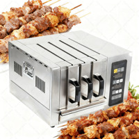 Machine à Brochettes Automatique et Rotative sans Fumée, Gril BBQ Domestique pour Poissons et Viandes