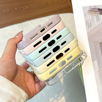 Coque pour iPhone 17 Macaron avec Cœur 3D sur le Côté, Souple, Résistante aux Chocs, Grande Fenêtre Transparente