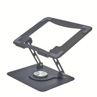 Support d'ordinateur portable en métal pliable et rotatif à 360° avec hauteur réglable, rehausseur pivotant pour un bureau sain, compatible avec les ordinateurs portables de moins de 17 pouces