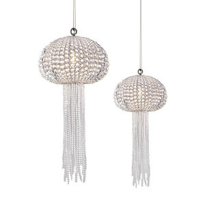 Lámpara colgante de bola de cristal de araña de cuentas de medusas de escalera hueca dúplex de lujo moderno - Product Image 6