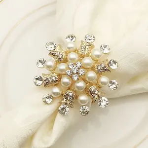 2022 new pearl flower napkin ring weeding party banquet decoration pearl snowflake napkin rings