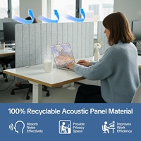Cloison de bureau flexible en feutre polyester à fixation par pince, écran de confidentialité acoustique facile à installer pour bureau, salle de classe, bureau d'étude
