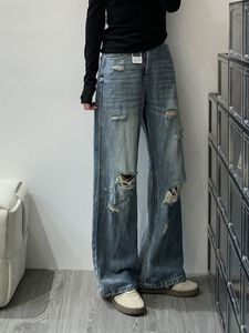 <span class=keywords><strong>Pantalones</strong></span> Vaqueros <span class=keywords><strong>Anchos</strong></span> de Estilo Retro con Cintura Desgastada y Ajuste Holgado en las Caderas, Estilo Casual Urbano, Más Vendidos - Product Image 1