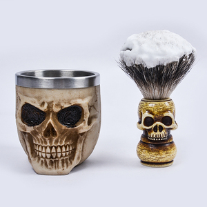 <span class=keywords><strong>Pennello</strong></span> da <span class=keywords><strong>Barba</strong></span> Professionale con Manico in Resina e Pelo di <span class=keywords><strong>Tasso</strong></span>, Set con Ciotola per Rasatura - Product Image 1