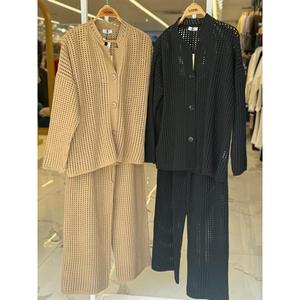 Conjunto de Cárdigan de Punto para Mujer Sobe, Manga Larga, Casual, Transpirable, Negro - Product Image 2