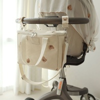 Nouvelle technologie Corée du Sud : Crochet de poussette brodé motif ours, accessoire universel pour voiture d'enfant et aide à la marche pour bébé
