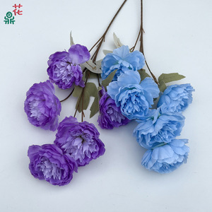 ดอกโบตั๋นผ้าไหมห้าหัว สำหรับตกแต่งงานแต่งงาน งานเฉลิมฉลอง ผลิตในจีน - Product Image 3