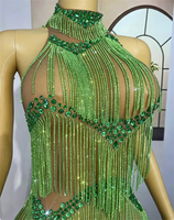 Nouvelle robe de danse latine à franges, sexy, pour soirée cocktail, mini-robe pour spectacle de groupe féminin