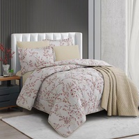 Ensemble de literie de haute qualité, 6 pièces, en polyester gris toutes saisons, couette matelassée, couverture douce, drap de lit uni, imprimé