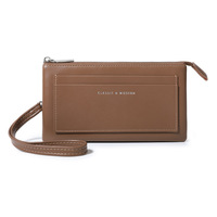 Dompet Koin Wanita Baru Bahan PU Tahan Air, Dompet Pendek Warna Kontras, Tas Kartu Multi-Fungsi, Clutch Zipper Cross-Border