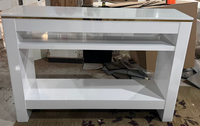 Table de séchage à ongles en marbre - Taille/couleur personnalisable et ventilateur intégré, équipement de salon de manucure commercial