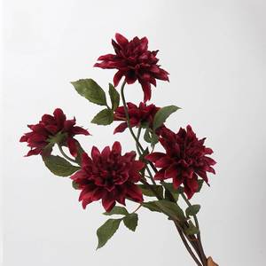 LO-645 Vente en gros de fleurs artificielles de dahlia en PU de haute qualité, effet toucher réel, hydratantes, fleurs artificielles de luxe pour la décoration de mariage et de la maison - Product Image 2