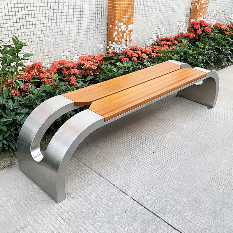 Banc de jardin en bois pour patio Support de banc à usage spécifique Banc de jardin pour sièges publics