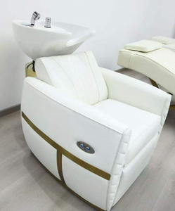 Fauteuil de massage capillaire de luxe rose au design original avec vapeur intégrée pour spa et salon de coiffure, lit de lavage pour cheveux à vendre - Product Image 3