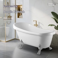 Baignoire autoportante neuve transfrontalière en acrylique, style européen, avec support en cuivre massif pour usage domestique et hôtelier spécial