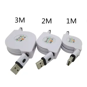 OEM Free Ship 1M 2M 3M Fast Charging Retractable Micro USB Flat Noodle Data Sync Charger Cable Mixed Order One-Stop Service