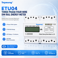 Tepsung ETU04 Meter Energi Tiga Fasa DIN Rail 3x230/400V 100A Kelas 1.0 kWh Layar LED Industri Tahan Air Akurasi Tinggi