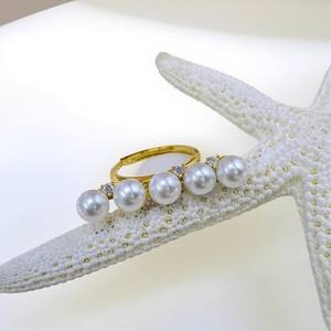 10668DIY Accesorios de Perlas, Anillo de Plata S925, Base Vacía para Anillo, Moderno, Chapado en Oro de 18K, Tipo de Engaste para Mujer, para Perlas de 10-12 mm - Product Image 2