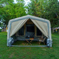 Tente gonflable avec pompe, dotée de tissu en coton TC, d'un tuyau d'air en TPU et d'un fond en PVC, installation facile, gonflage rapide, fiable pour l'extérieur.