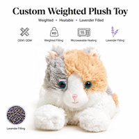 Peluche Bobcat personnalisable et lestée pour micro-ondes, jouet doux et mignon