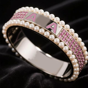 <span class=keywords><strong>Alphabet</strong></span> Grec Rose et Vert Série Bracelet Haute Qualité Perle Strass sur Bracelets Tendance En Alliage De Zinc - Product Image 2