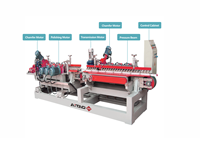 Machine de découpe CNC AITAO pour marbre et granit, lame unique, coupe à sec, affûtage des bords, haute précision, 2 têtes de coupe, 800 mm max.