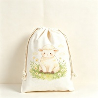 Sac à cordon en toile personnalisé avec logo WJ, motif de dessin animé, écologique, lavable, réutilisable, grande capacité, pour l'école, la salle de sport
