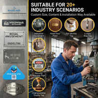 Autocollant de badge en aluminium imprimé en 3D OEM, gravé, embossé, anodisé, écologique, résistant à la décoloration, étiquettes métalliques durables pour voitures