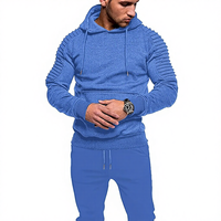 Ensemble de survêtement vintage pour homme en deux pièces, imprimé léopard, sweat-shirt à capuche et pantalon de survêtement, 100% coton, confortable, décontracté, jogging