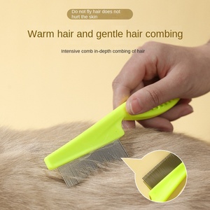 Peine de Dientes Densos para Limpieza y Belleza de Mascotas, Peine para Eliminar Pelo Suelto de Gatos y Perros, Peine de Masaje de Acero Inoxidable para Eliminar Pulgas - Product Image 4