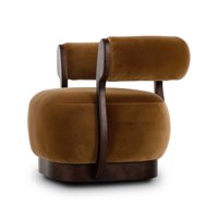 Fauteuil design moderne de luxe en bois de palissandre pour salon, hôtel, chambre à coucher – Mobilier d'appoint luxueux et rembourré
