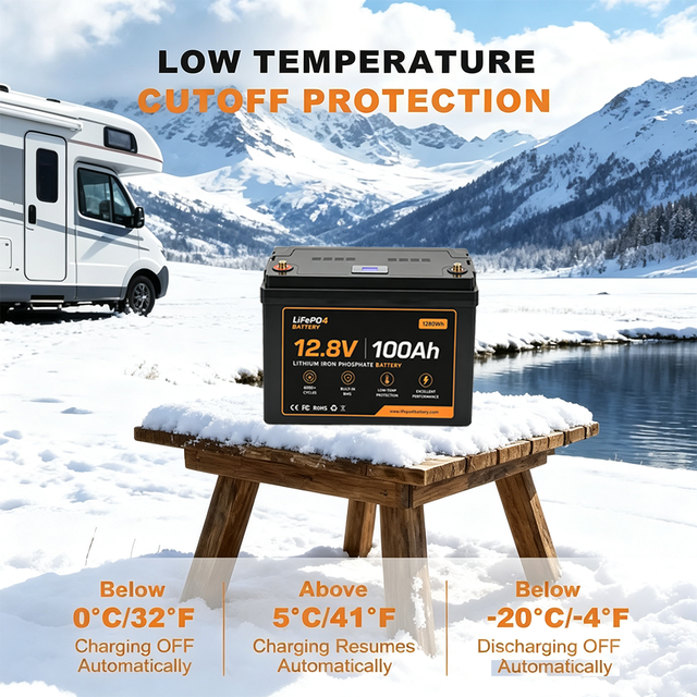 Camping Outdoor Power 12.8V 100Ah LiFePO4 Deep Cycle Battery Bluetooth BMS 6000 Cycles Grade A 1280Wh