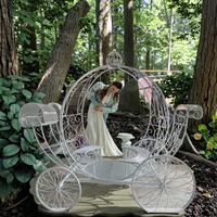 Grand chariot de cendrillon blanc personnalisable chariot de cheval de citrouille royale accessoires de mariage décoration de table de fête thème de citrouille royale
