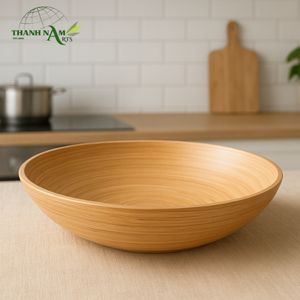 Assiettes en bambou naturel faites à la main en gros collations en bois durables et légères servant pour comptoir de cuisine durable et décoratif - Product Image 1
